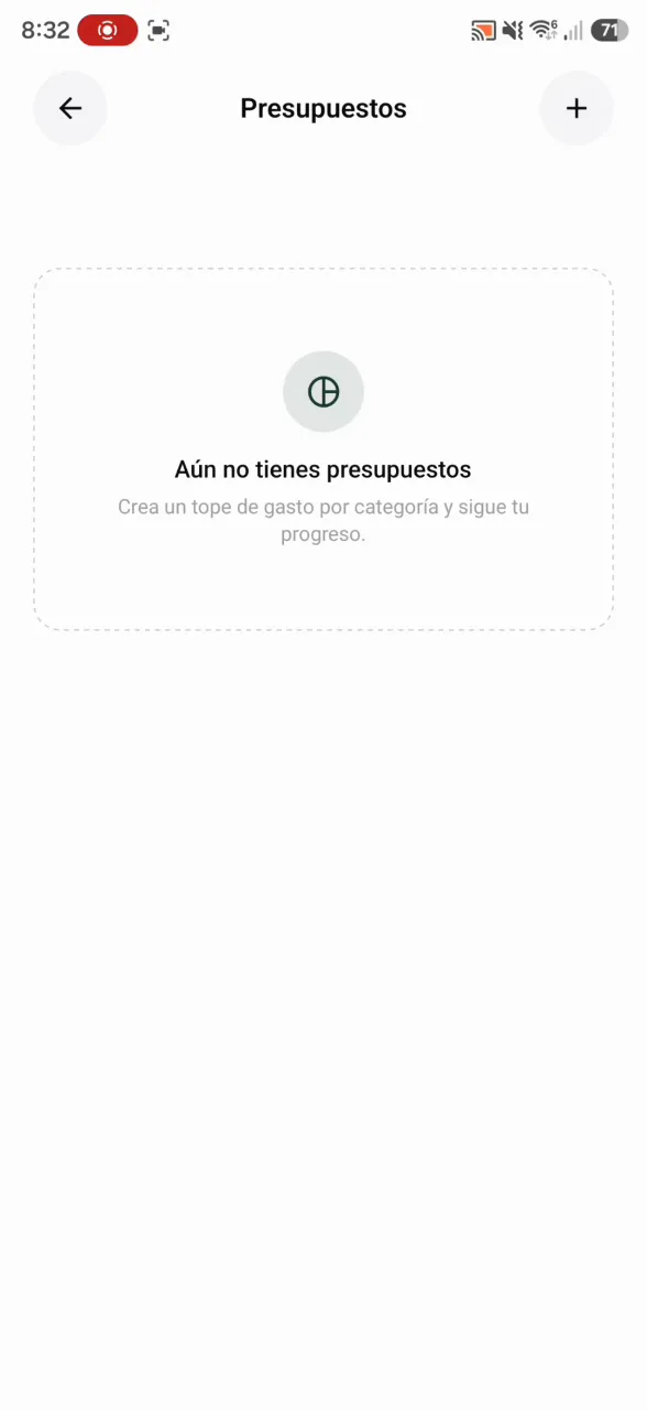 Pantalla de presupuestos de Monrate